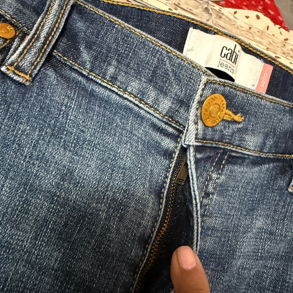 Cabi Soho Womens Cropped Straight Leg Jeans Medium Wash Blue Denim‎ Sz 6 4905 - Picture 10 of 11